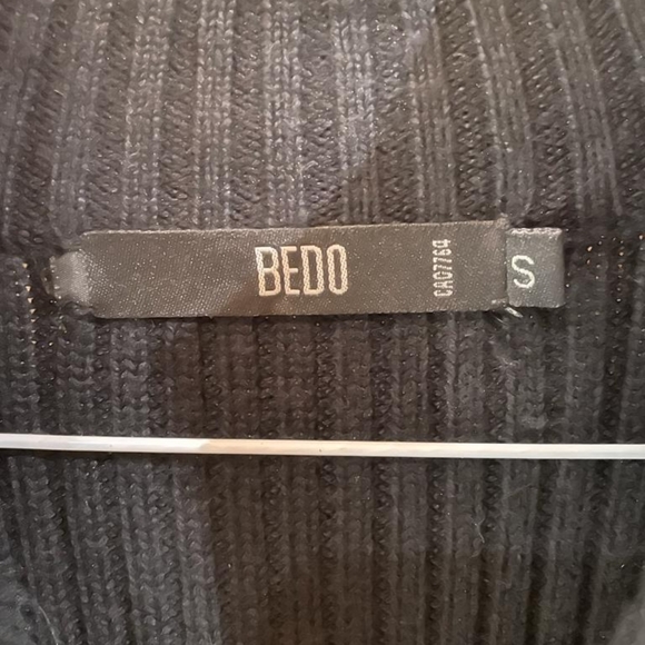 Bedo black rabbit fur cardigan sweater, small - Picture 2 of 5